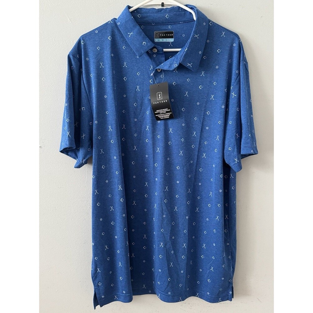 NEW PGA Tour All Over Print Golf Polo Shirt Size XL